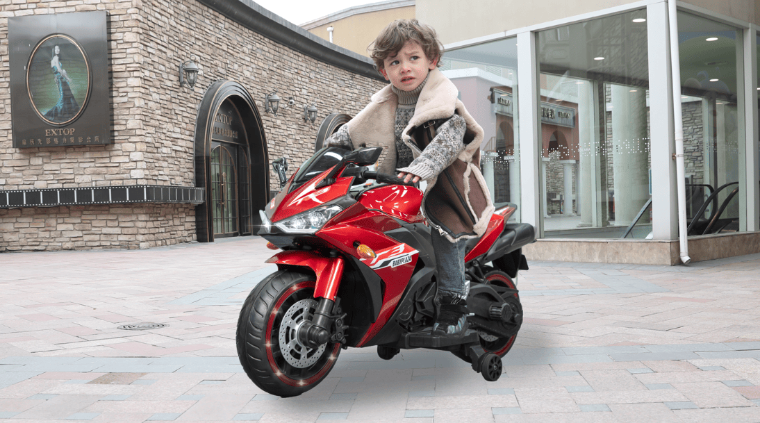12V Kids Electric Ride-On Motorcycle w/ Lights