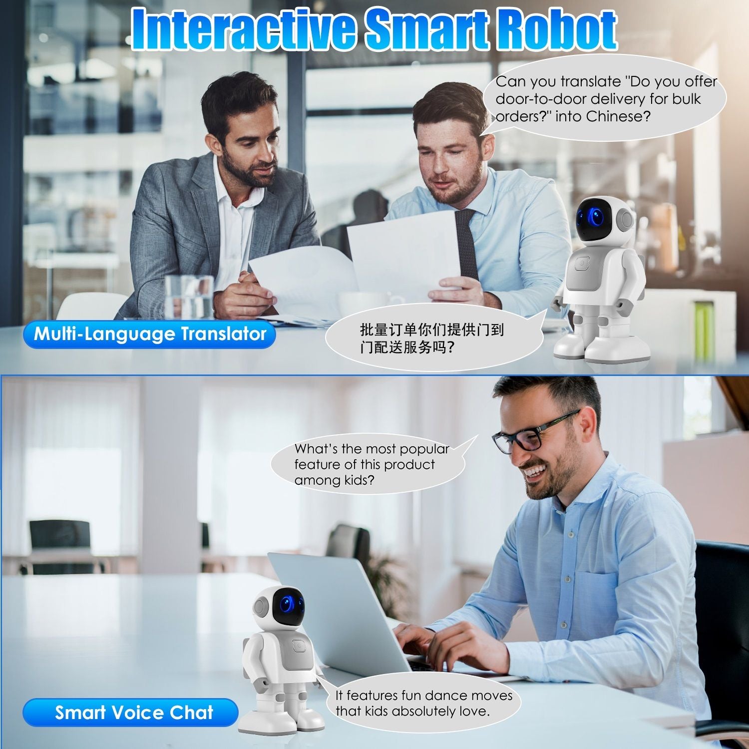 Fun Learning AI Dancing Robot Toy - Wireless Music & Interactive Voice Assistant for Creative Play