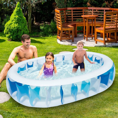 90×60×20In Inflatable Swimming Pool Blow Up Family Pool For Kids Foldable Swim Ball Pool Center - The Little Big Store
