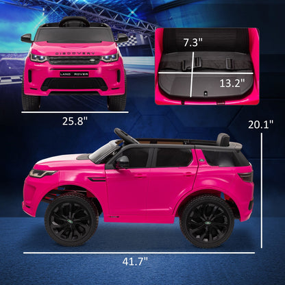 Land Rover Discovery Sport Licensed 12V Kids Ride on Car, Battery Powered Kids Electric Car with Remote Control, Soft Start, LED Lights, Music Horn, 3 Speeds, Pink - The Little Big Store