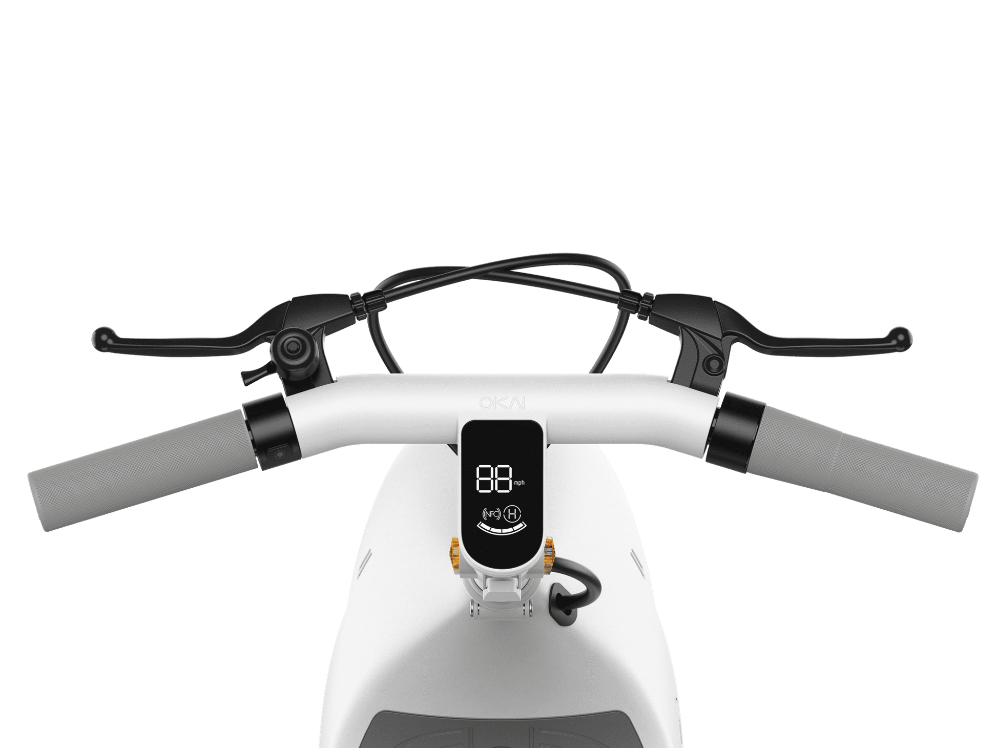 Electric Scooter with Foldable Seat w/35 Miles Operating Range & 15.5mph Max Speed - White - The Little Big Store