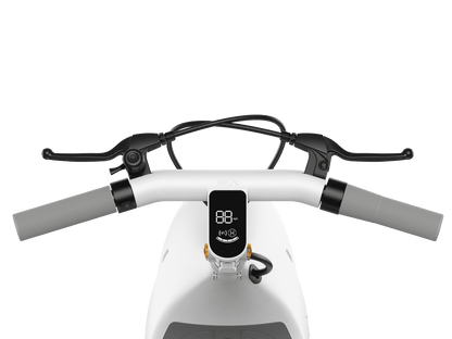 Electric Scooter with Foldable Seat w/35 Miles Operating Range & 15.5mph Max Speed - White - The Little Big Store