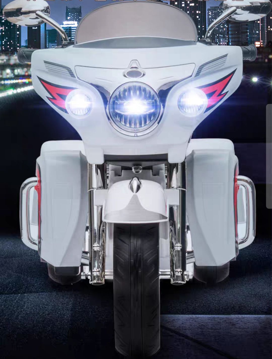 12V Kids Electric 3-Wheel Motorcycle with Headlights