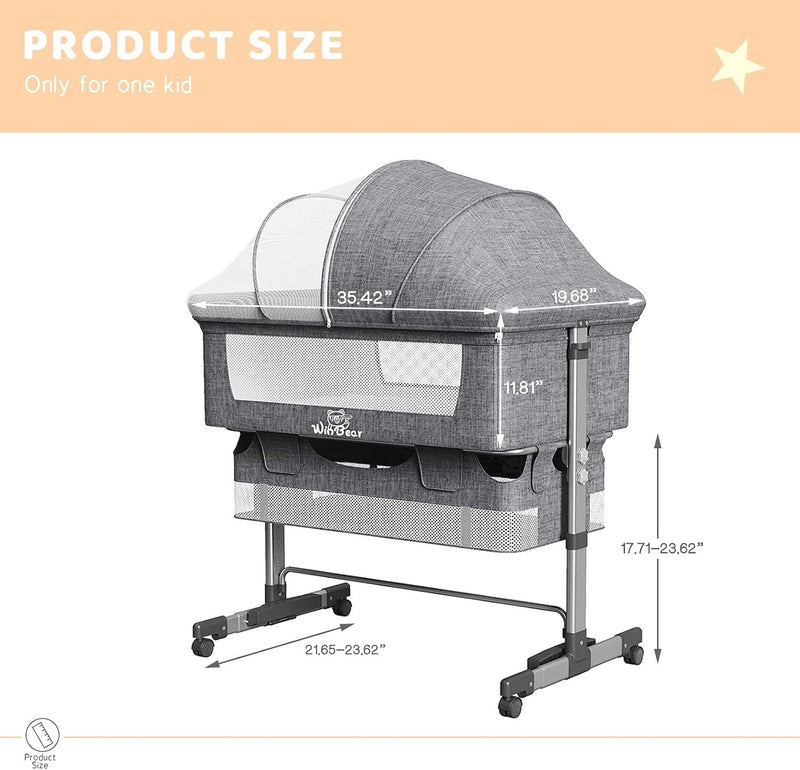 TheLittleBigStore DreamNest™ 3-in-1 Baby Bassinet Crib