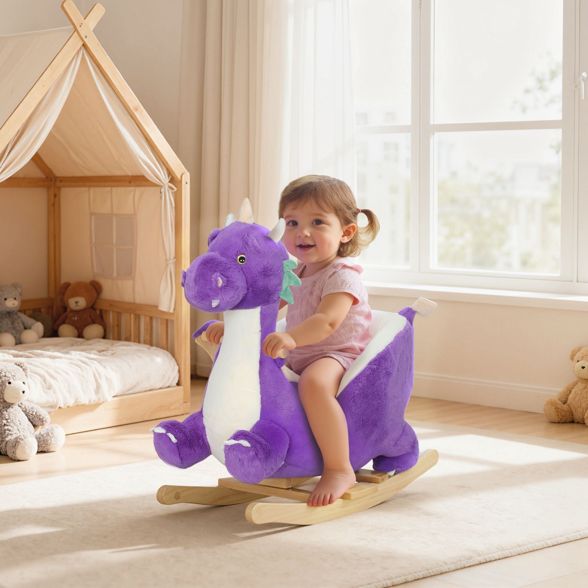 TheLittleBigStore RoarRider™ Purple Dragon Rocking Horse