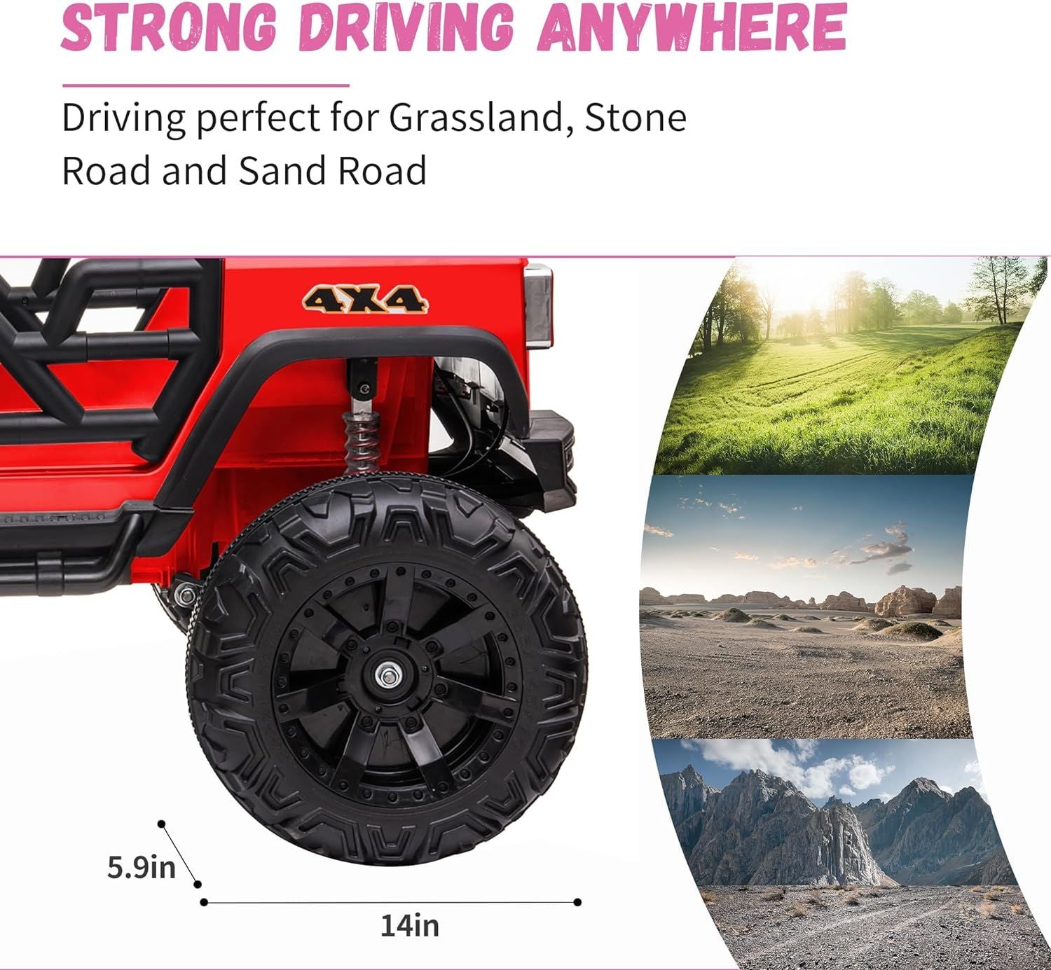 12V Kids Large 2-Seater Electric Ride-On Car with Remote Control