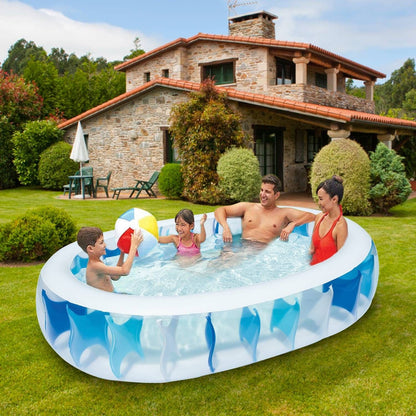 90×60×20In Inflatable Swimming Pool Blow Up Family Pool For Kids Foldable Swim Ball Pool Center - The Little Big Store