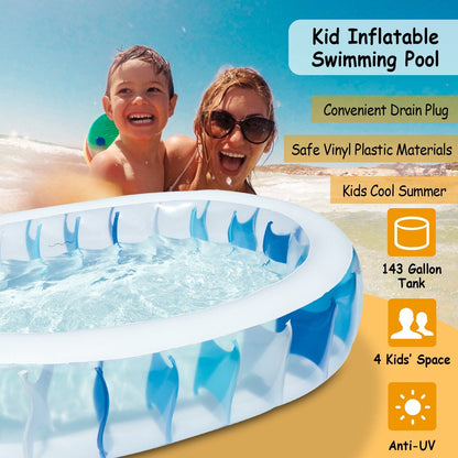 90×60×20In Inflatable Swimming Pool Blow Up Family Pool For Kids Foldable Swim Ball Pool Center - The Little Big Store