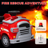 Fire truck flashing lights and siren feature graphic