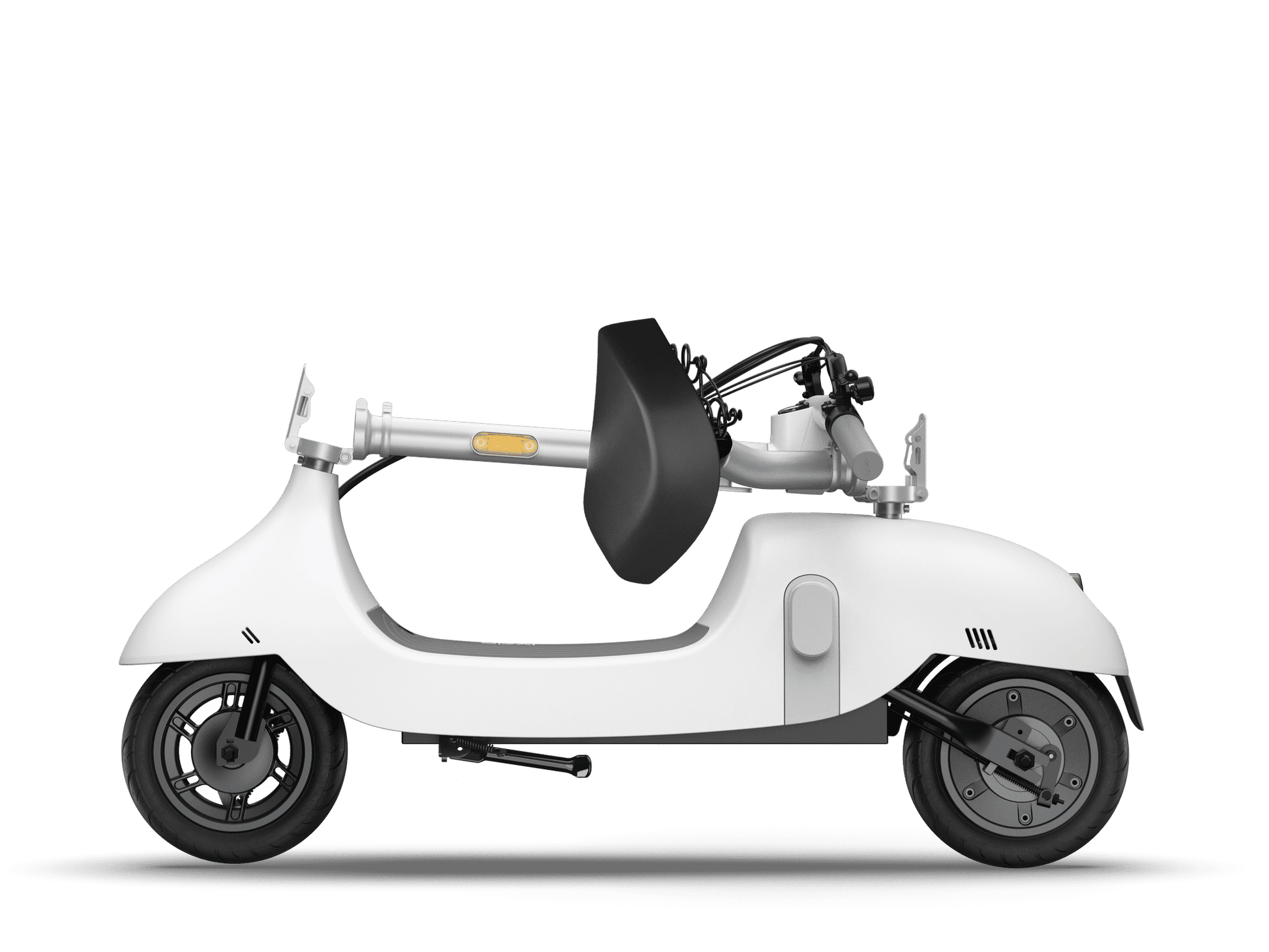 Electric Scooter with Foldable Seat w/35 Miles Operating Range & 15.5mph Max Speed - White - The Little Big Store