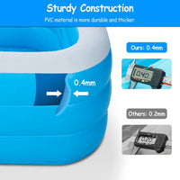 103x69x24in Inflatable Swimming Pools Family Swim Play Center Pool Blow up Kiddie Pool - The Little Big Store