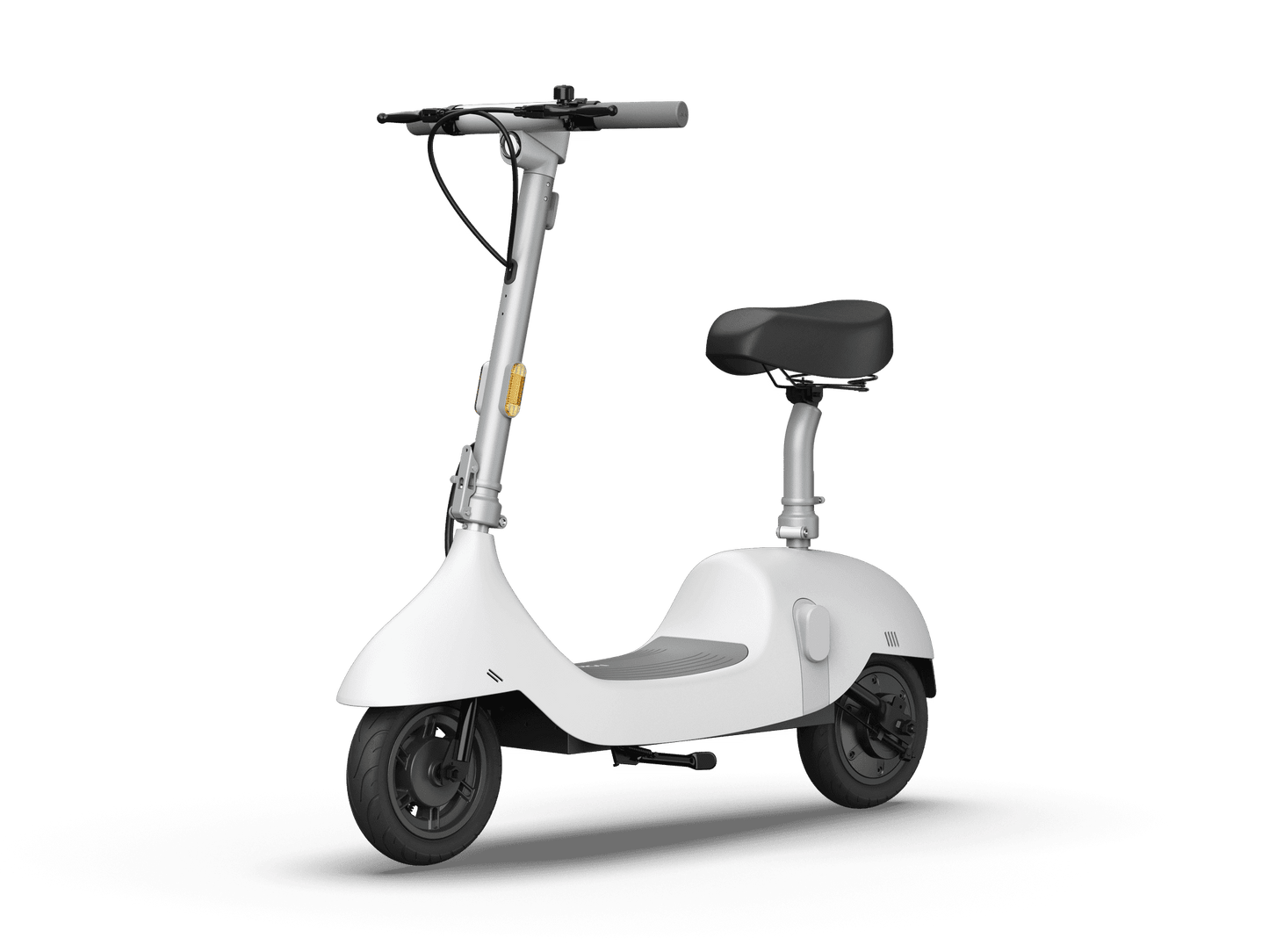 Electric Scooter with Foldable Seat w/35 Miles Operating Range & 15.5mph Max Speed - White - The Little Big Store