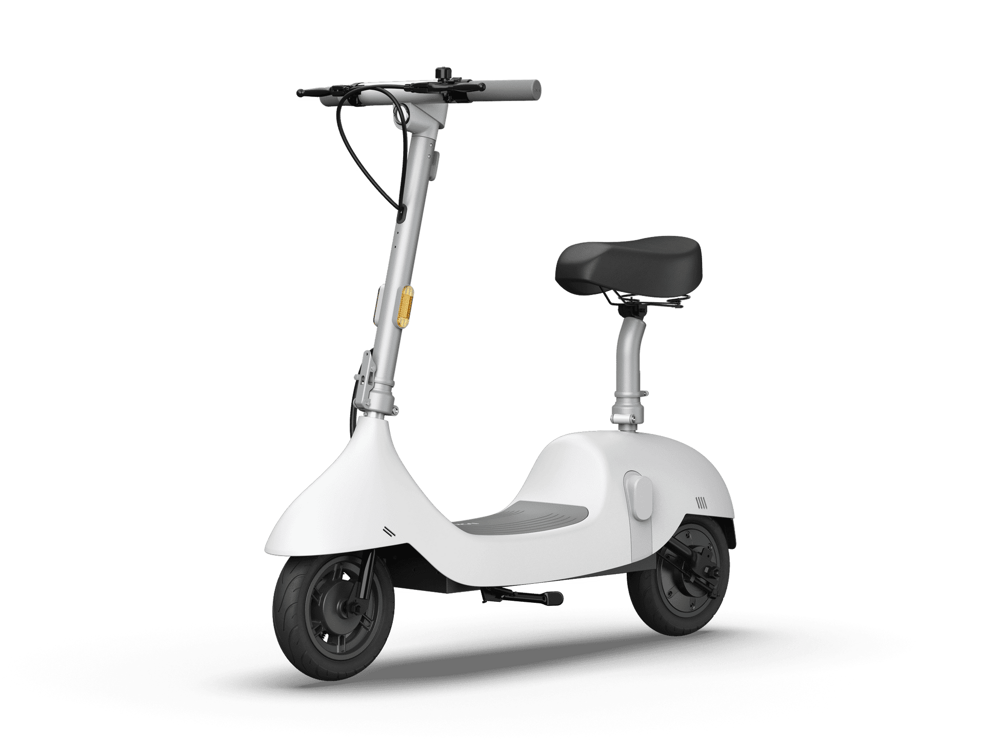 Electric Scooter with Foldable Seat w/35 Miles Operating Range & 15.5mph Max Speed - White - The Little Big Store