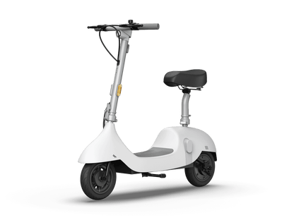 Electric Scooter with Foldable Seat w/35 Miles Operating Range & 15.5mph Max Speed - White - The Little Big Store