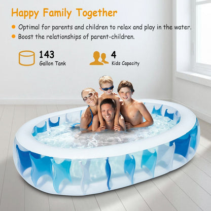 90×60×20In Inflatable Swimming Pool Blow Up Family Pool For Kids Foldable Swim Ball Pool Center - The Little Big Store