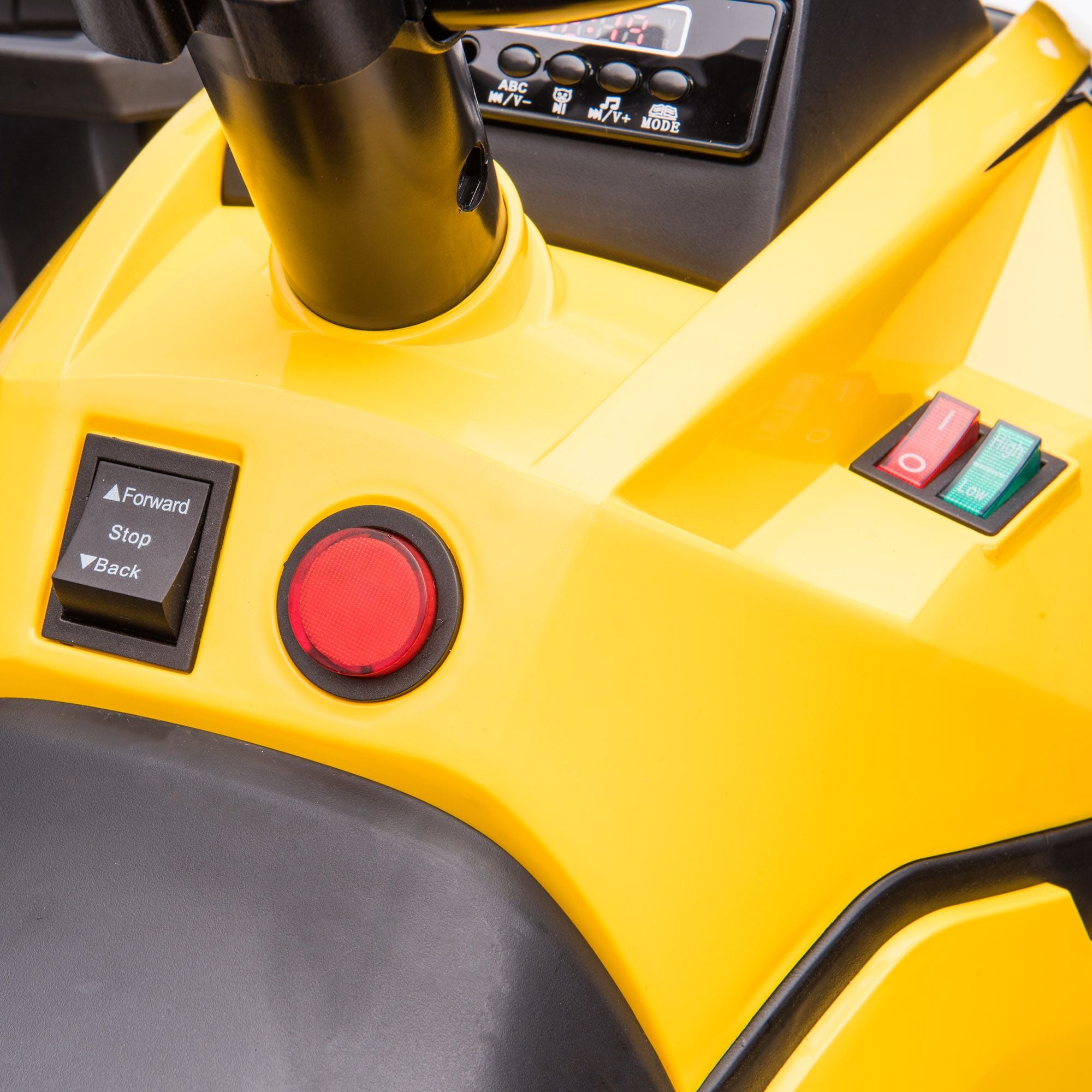 Kids ATV 12V Ride on Car with Music Realistic Headlights Wide Wheels Rechargeable Electric Yellow