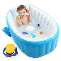 Baby Inflatable Bathtub; Portable Toddler Bathtub Baby Bath Tub Foldable Travel Tub with Air Pump - The Little Big Store