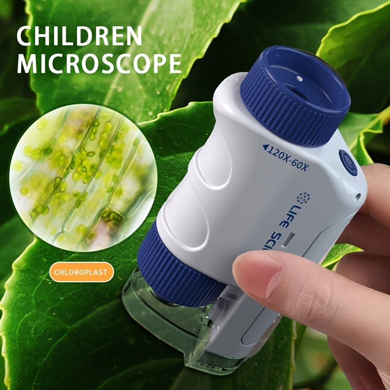 Handheld Microscope Set with LED Light – 60X–120X STEM Educational Toy