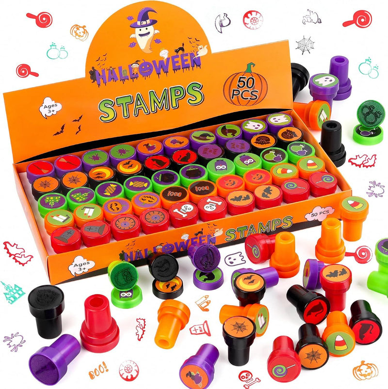 Halloween Stamps for Kids, 50-Piece Party Favor Set
