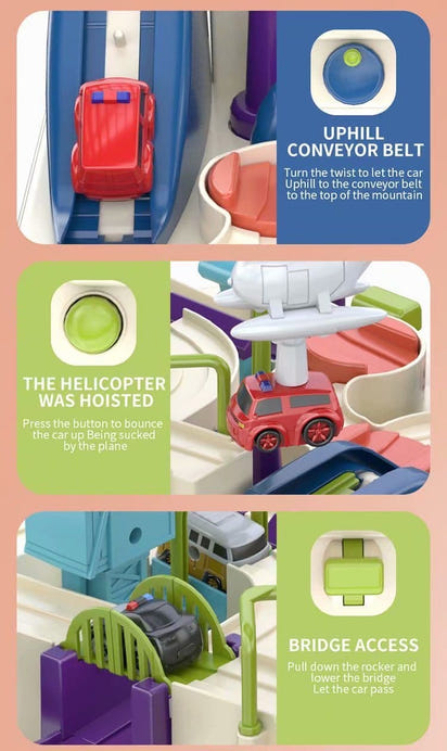 CityQuest Adventure Race Track: Magnetic Rescue Car Playset for Kids - The Little Big Store