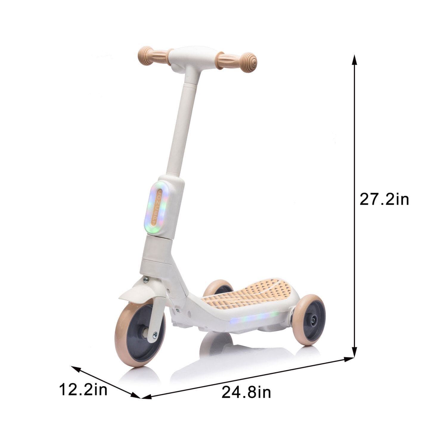 2in1 Kids Ride On Three-Wheel Electric Scooter,Tail Color Lights W/Spray,Wider Pedal,PU Wheels For Effective Floor Protection,Independent Light Switch With Music,One Button Acceleration For Kids 3+ - The Little Big Store