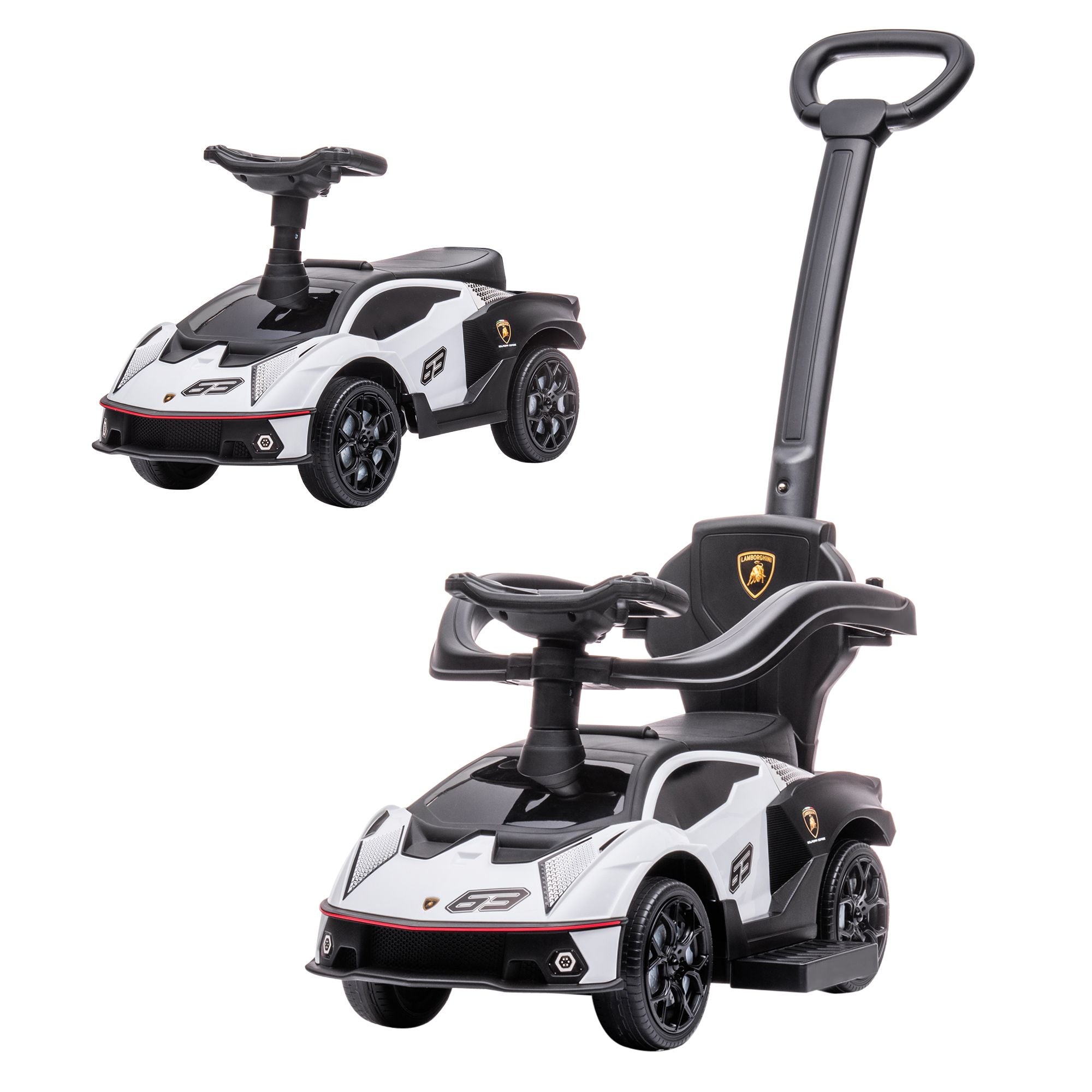 Fun Toddler Ride-On Car with Engine Sounds | 2-in-1 Interactive Push Toy for Kids