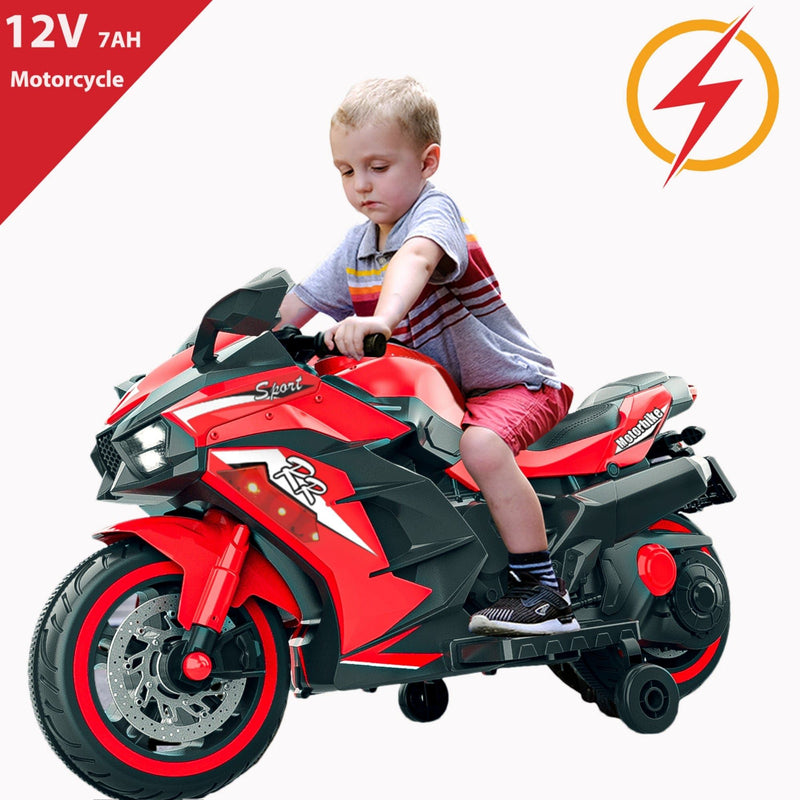 12V Kids Electric Ride-On Motorcycle Red
