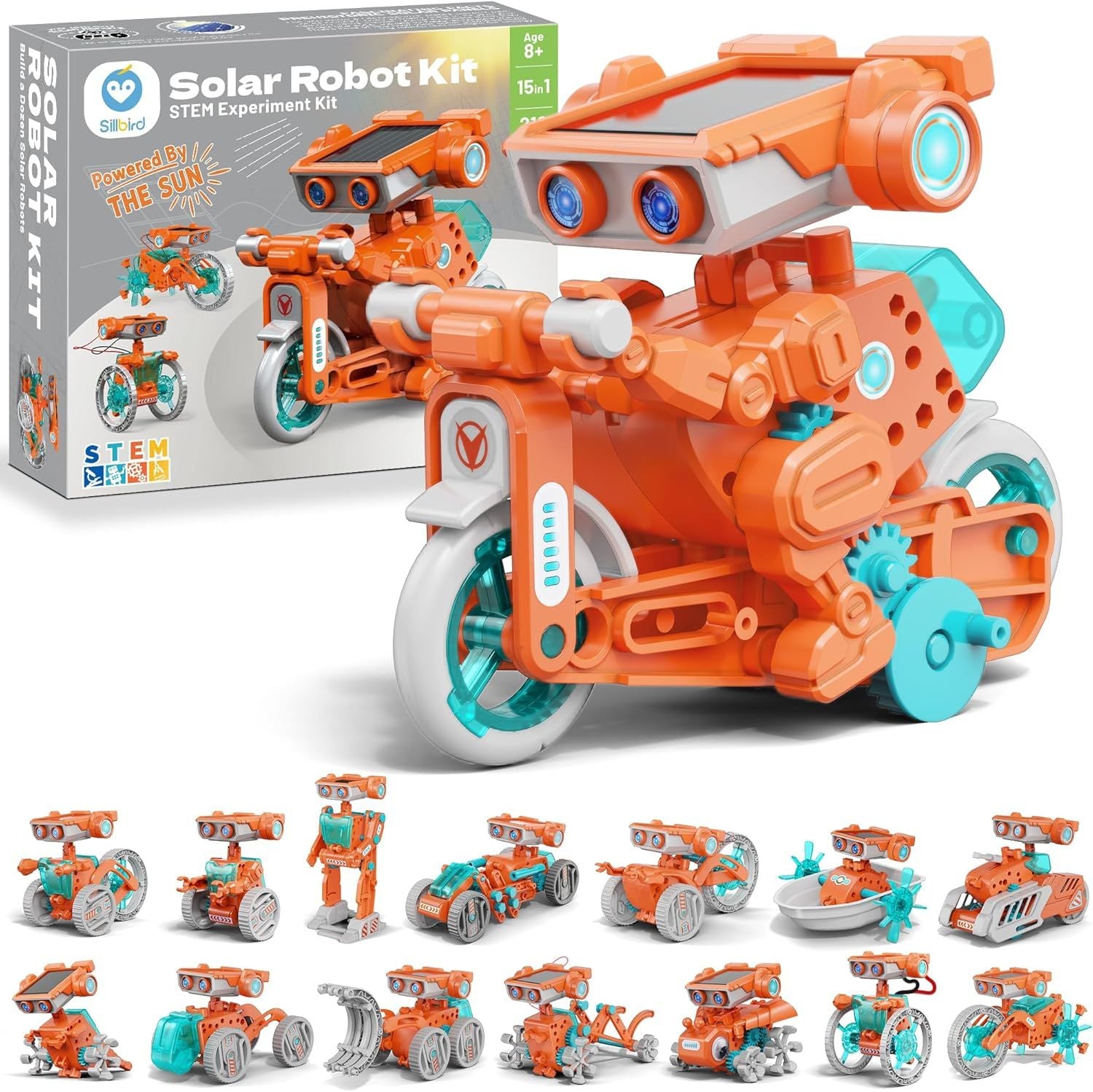 Solar Robot Building Kit – 15-in-1 STEM Educational DIY Set (212 PCS)