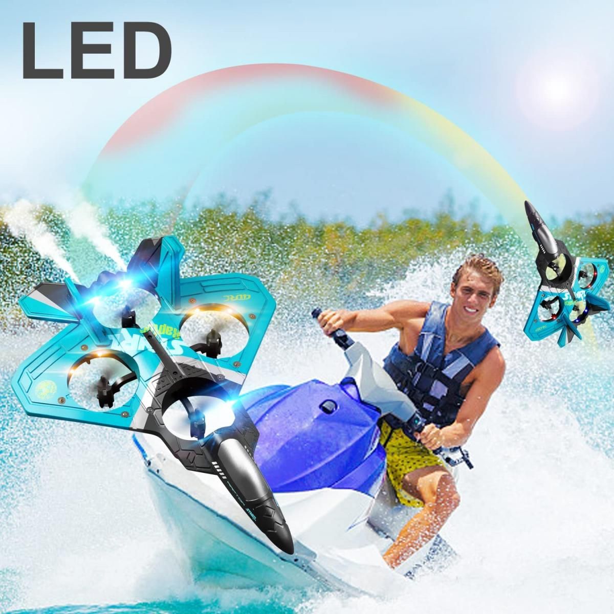 RC Airplane Drone for Kids with Altitude Hold, 3 Speed Modes & Dual Rechargeable Batteries