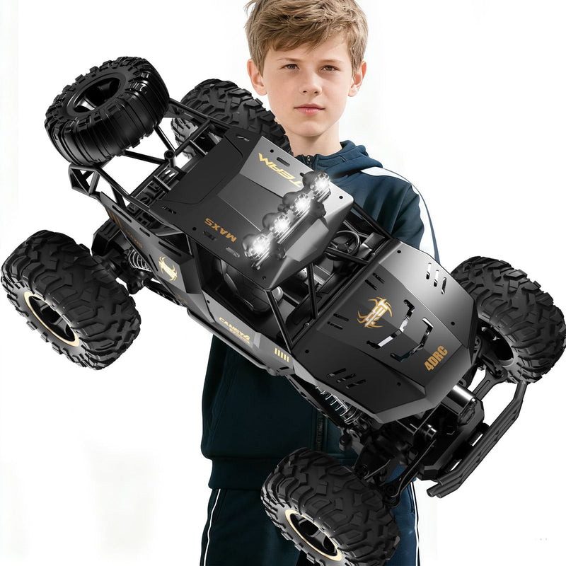 Ultimate  RC 4WD Monster Truck - 37cm Remote Control Rock Crawler for Kids Gifts with Two Batteries