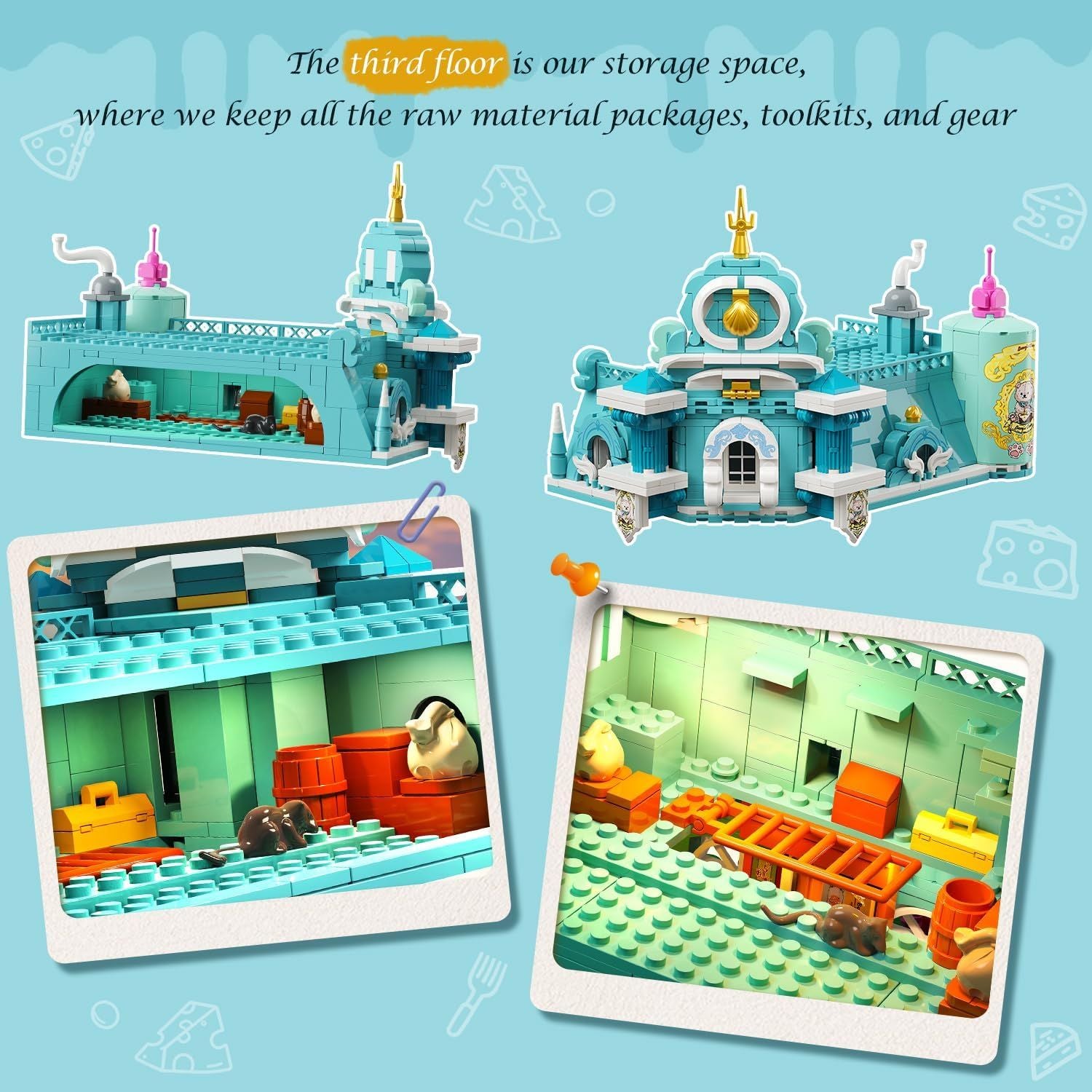 Build Your Own Dairy Bakery with Lights - 1689 Piece City Model Set for Creative Home Decor