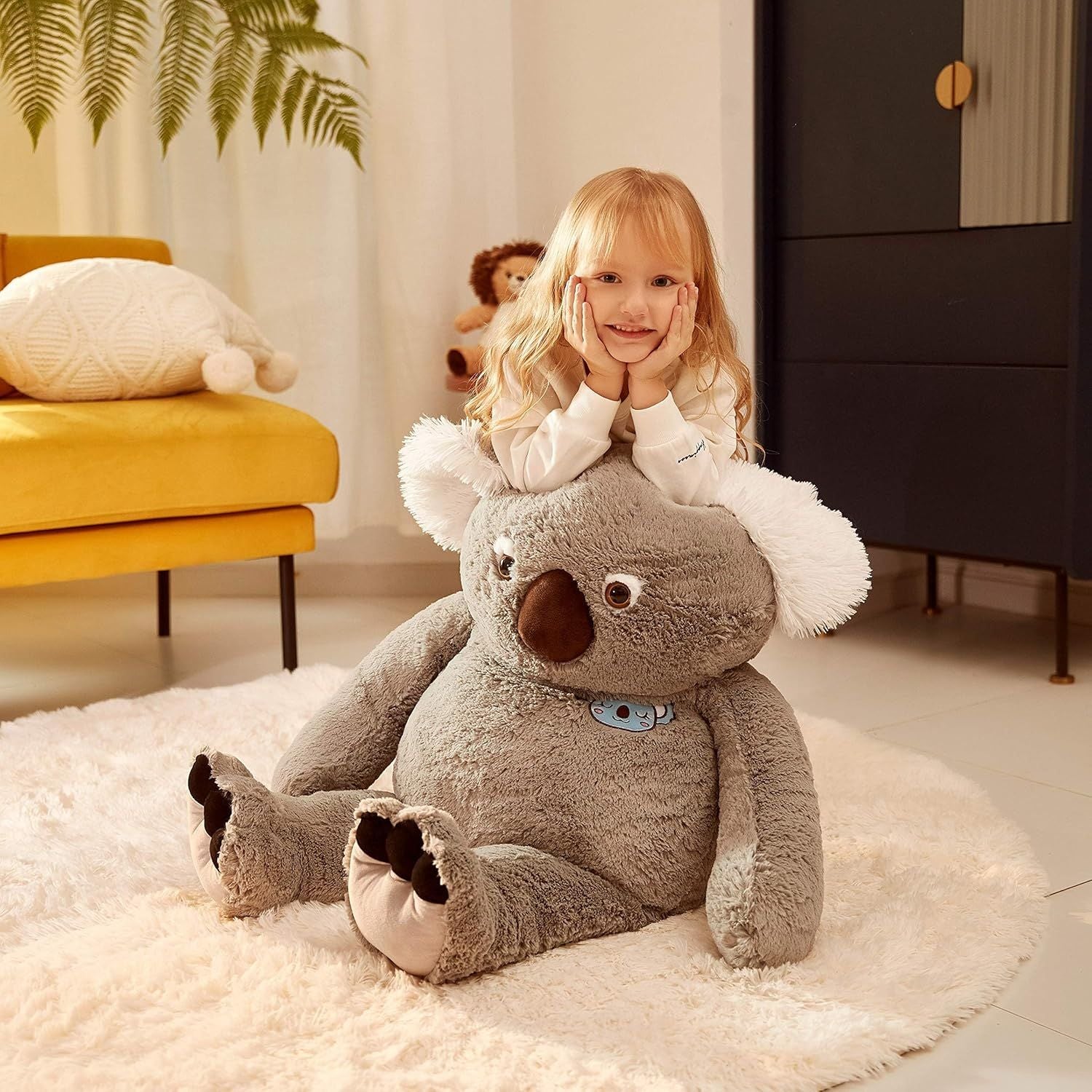 Giant Koala Stuffed Animal - 30 Inch Fluffy Plush Toy - Adorable Gray Kawaii Gift for Children and Koala Lovers!