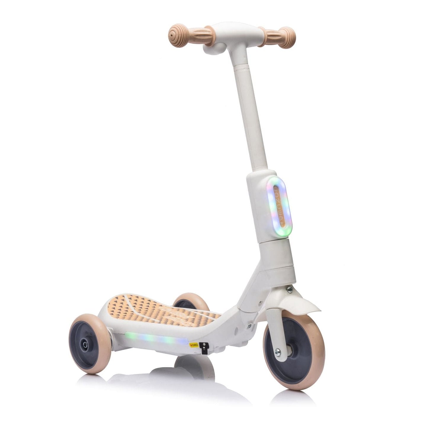 2in1 Kids Ride On Three-Wheel Electric Scooter,Tail Color Lights W/Spray,Wider Pedal,PU Wheels For Effective Floor Protection,Independent Light Switch With Music,One Button Acceleration For Kids 3+ - The Little Big Store