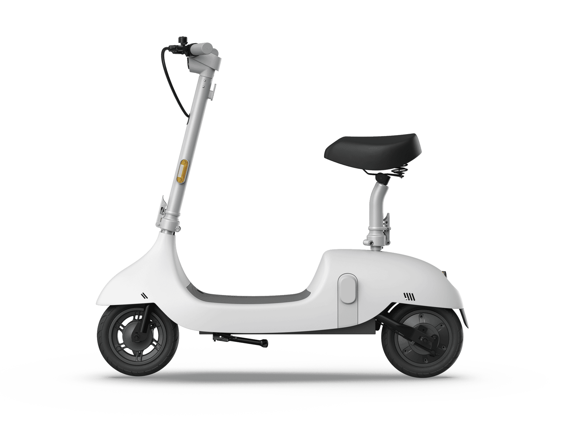 Electric Scooter with Foldable Seat w/35 Miles Operating Range & 15.5mph Max Speed - White - The Little Big Store