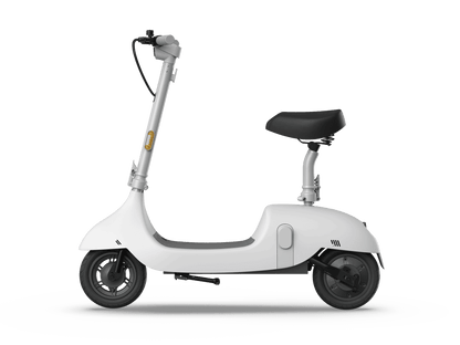 Electric Scooter with Foldable Seat w/35 Miles Operating Range & 15.5mph Max Speed - White - The Little Big Store
