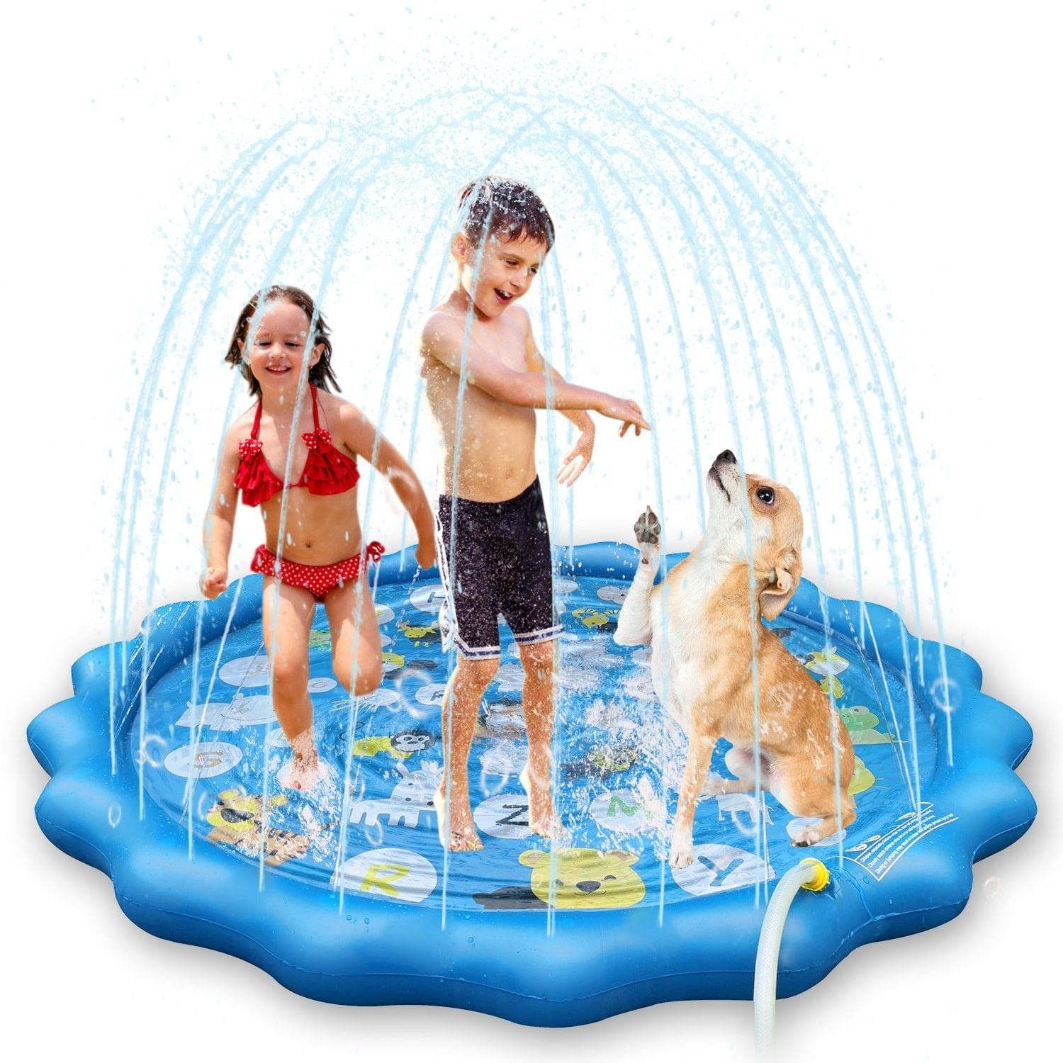 💦 SoakZone™ 68” Inflatable Sprinkler Splash Pad – Summer Outdoor Water Play Mat for Kids & Toddlers | Backyard Blow-Up Pool Fun!