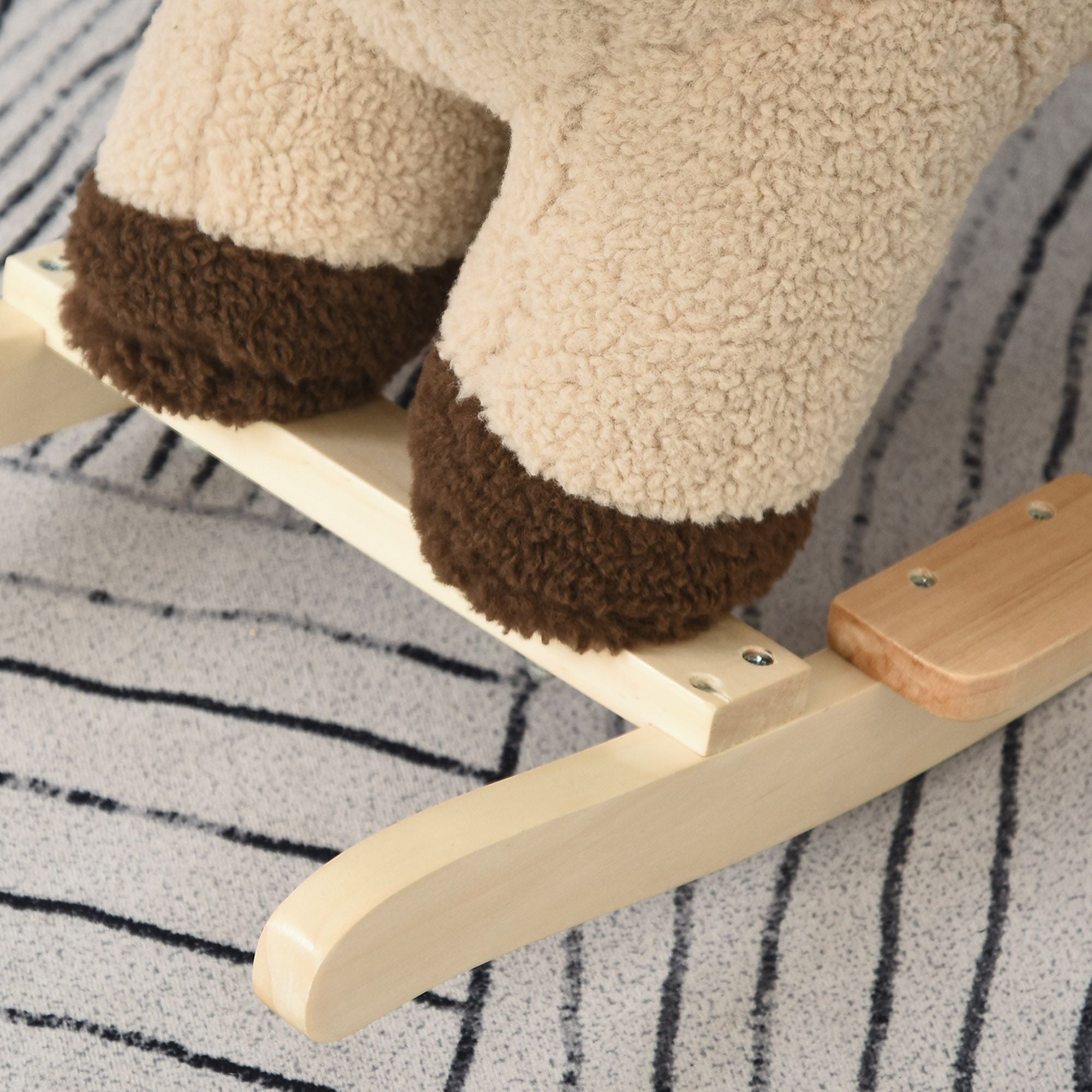 Toddler Rocking Horse with Seat Belt, Plush Rocking Lion with Sound, Perfect Gift for Boys & Girls 18-36 Months, Brown