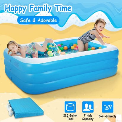 103x69x24in Inflatable Swimming Pools Family Swim Play Center Pool Blow up Kiddie Pool - The Little Big Store