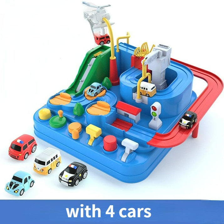 CityQuest Adventure Race Track: Magnetic Rescue Car Playset for Kids - The Little Big Store