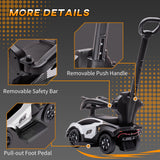 Removable guardrails and footrest on Lamborghini push car
