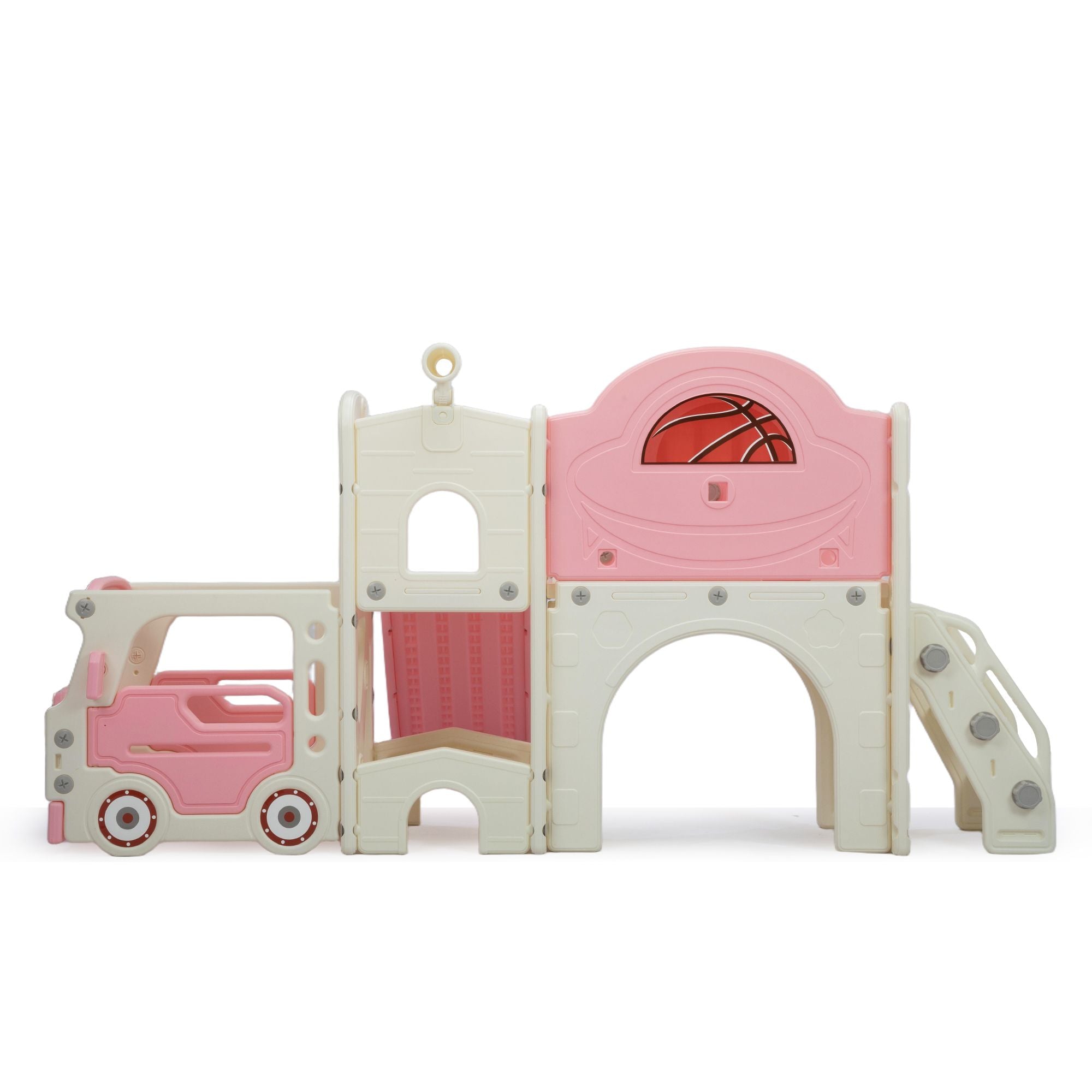 9-in-1 Kids Slide Playset with Bus Theme | Indoor & Outdoor Toddler Playground