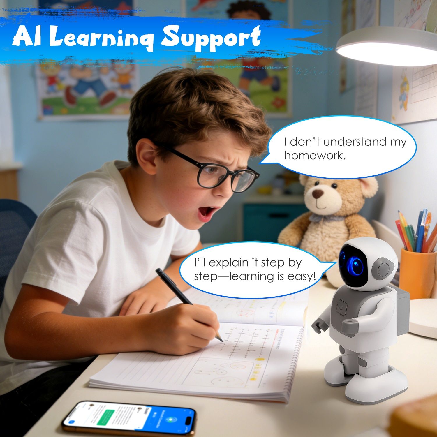 Fun Learning AI Dancing Robot Toy - Wireless Music & Interactive Voice Assistant for Creative Play