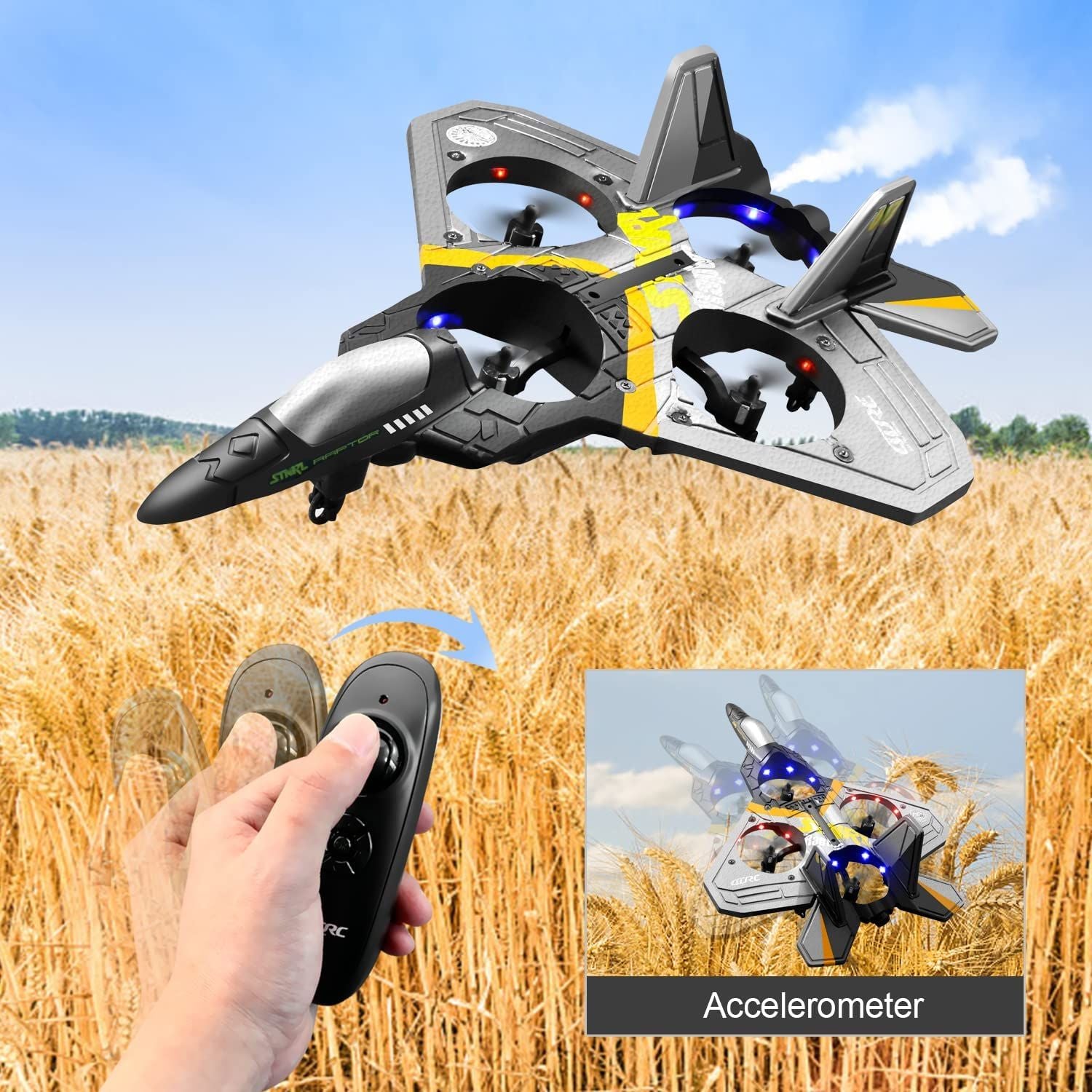 RC Airplane Drone for Kids with Altitude Hold, 3 Speed Modes & Dual Rechargeable Batteries