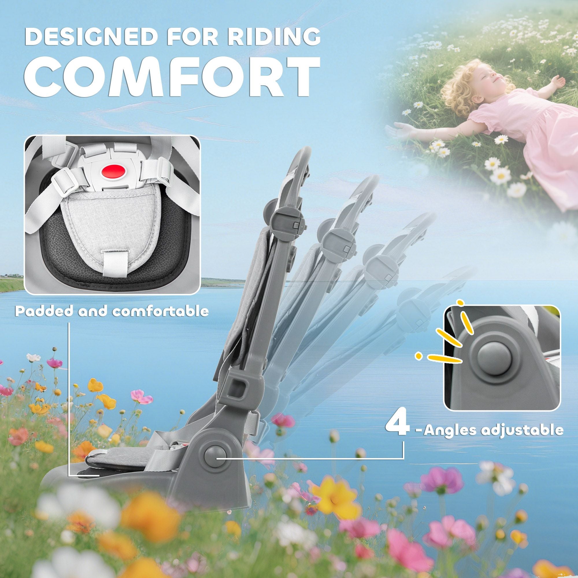 Versatile Kids Tricycle - 6 in 1 with Adjustable Handle & Removable Canopy for 1-5 Year Olds, Gray