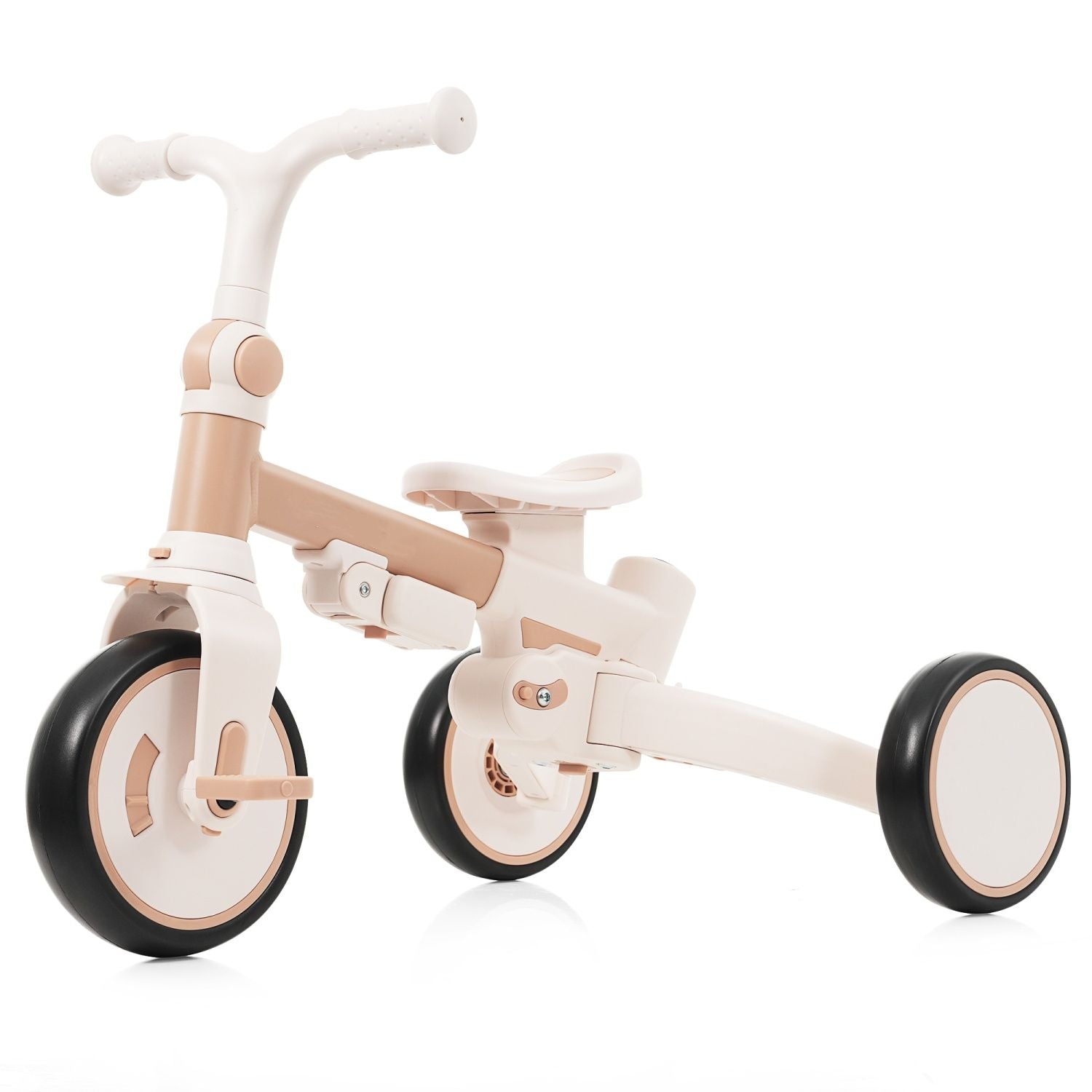 7-in-1 Premium Baby Tricycle - Ultimate Toddler Ride-On with Parent Handle, Adjustable Canopy & Safety Features, Perfect for Kids Aged 12-72 Months in Light Brown