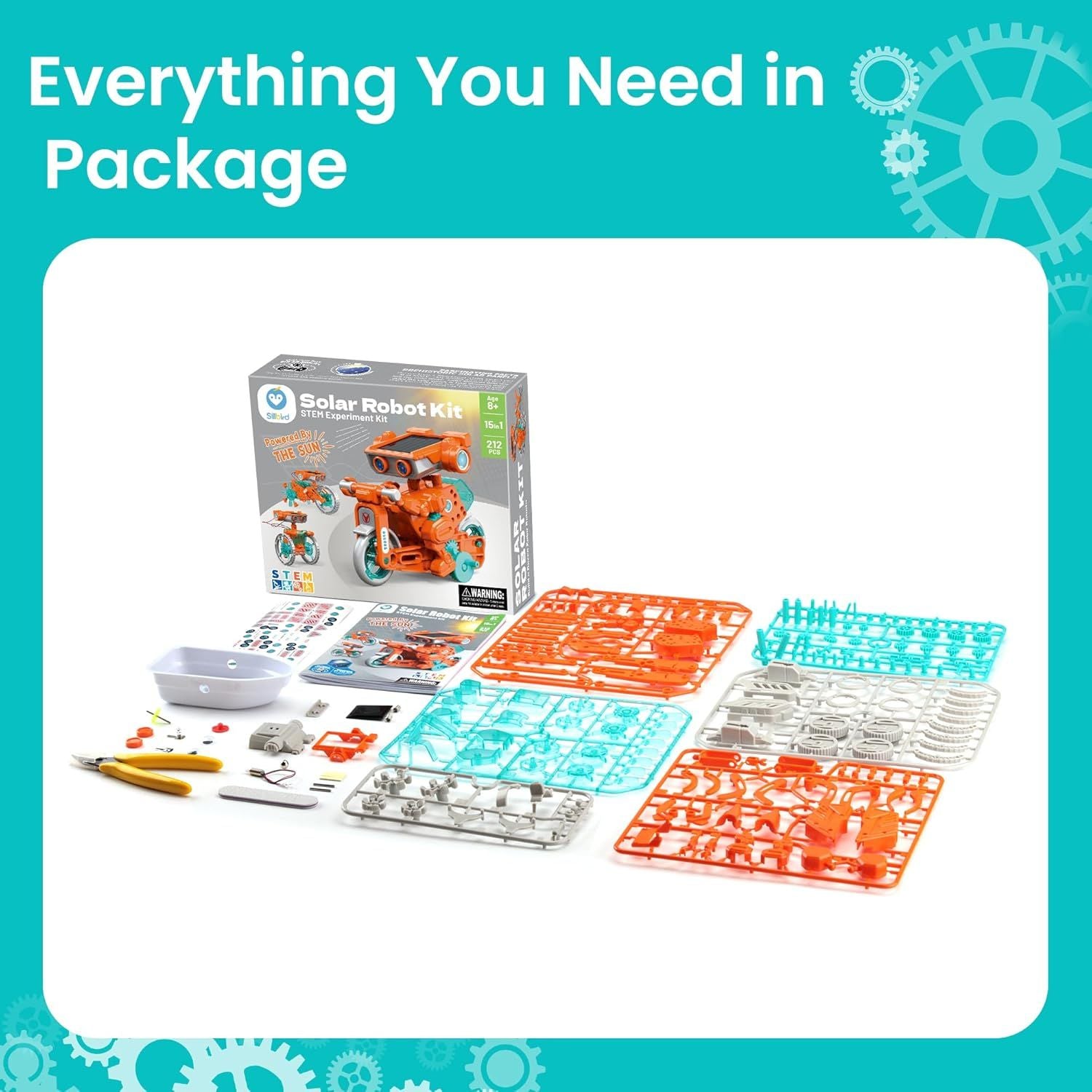 Solar Robot Building Kit – 15-in-1 STEM Educational DIY Set (212 PCS)