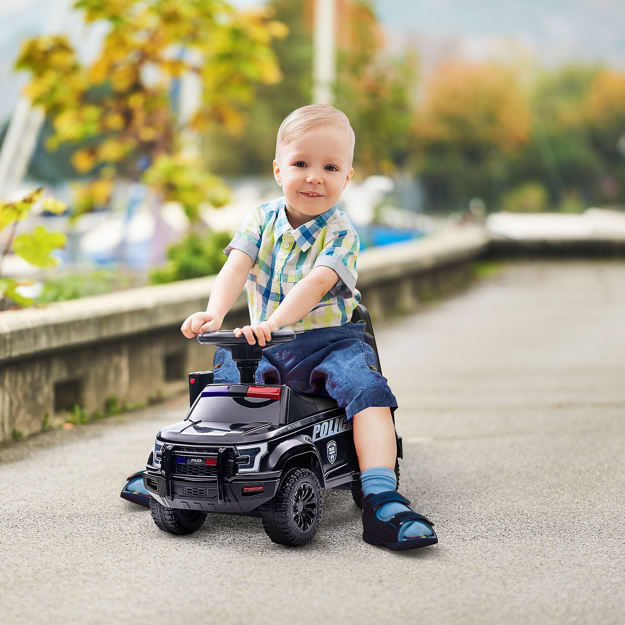 PatrolPro™ Police Cruiser Ride-On Car – Megaphone Fun & Secret Storage Adventure