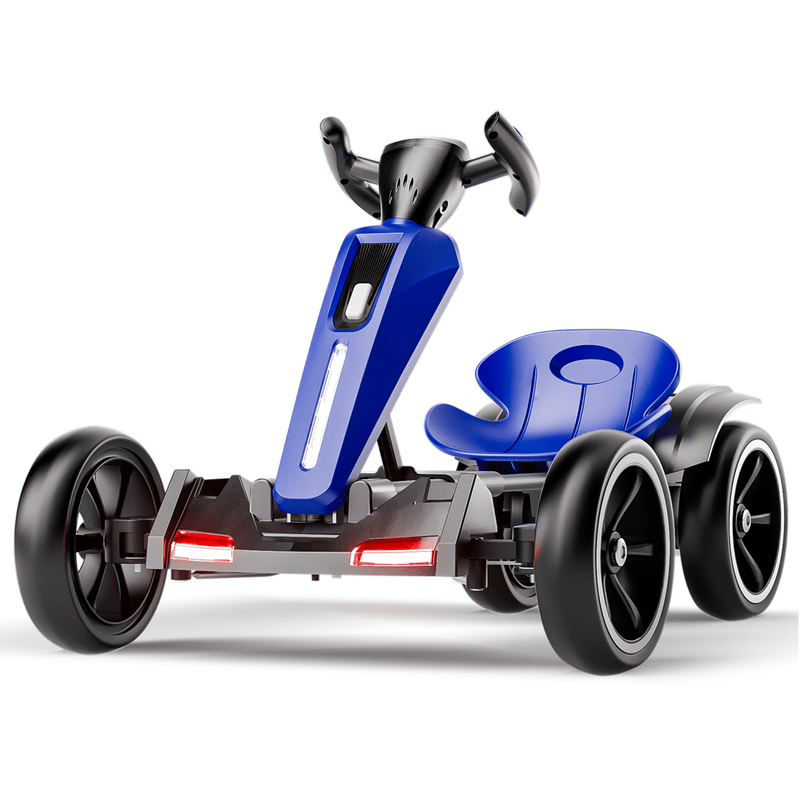 Outdoor 12V Electric Pedal Go Kart - Kids Ride-On Toy with Adjustable Seat & EVA Wheels - Ideal for Boys and Girls Aged 3-6 - Blue