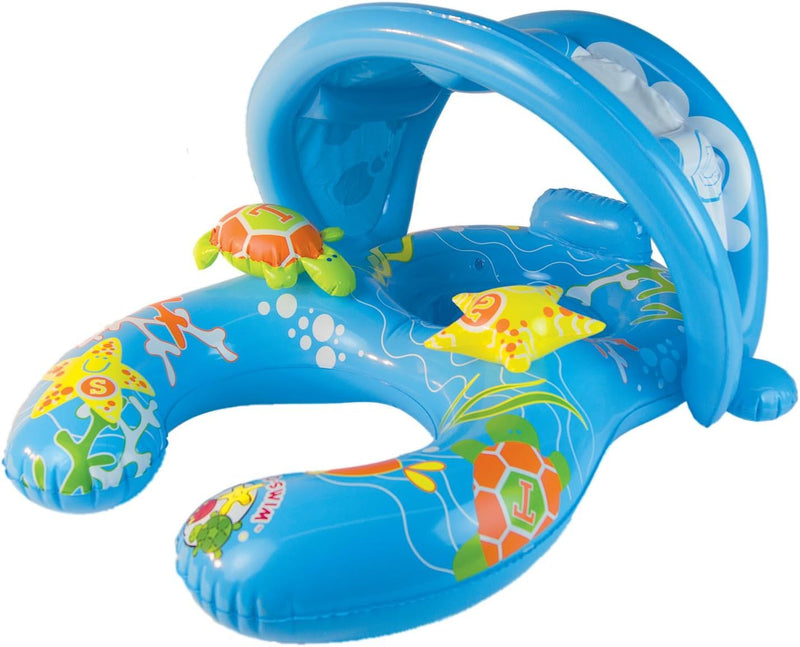 SunBond™ Mommy & Me Baby Pool Float – Shared Swim Float with Sun Shade for Parents, Infants & Toddlers