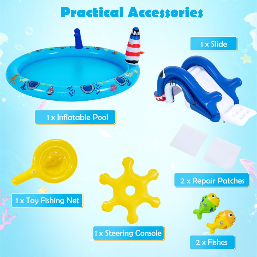 Shark Slide Inflatable Play Pool - Adventure Splash Center for Kids